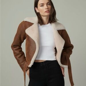 NWT Joe’s Rey Cropped Shearling Jacket M